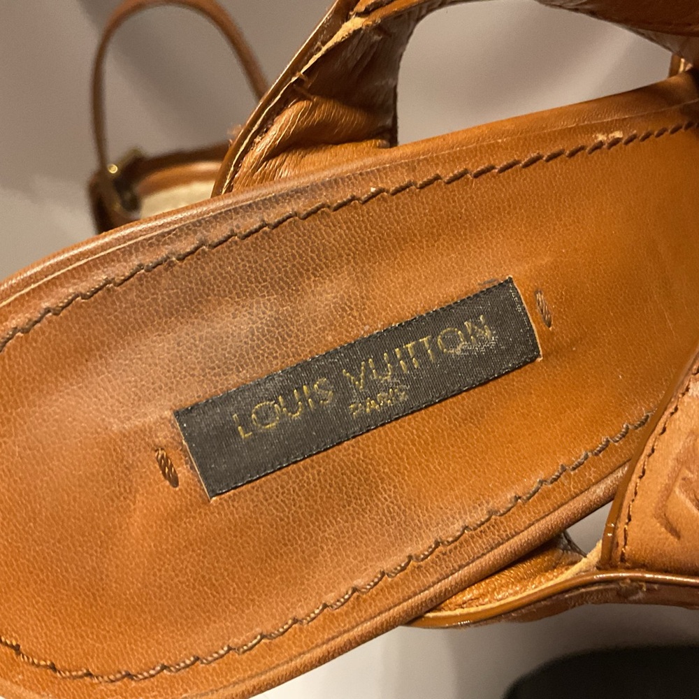Louis Vuitton Brown Monogram Platform Sandals - Picture 6 of 6